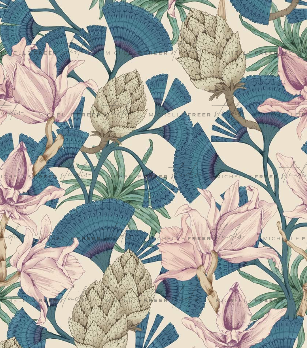 Botanical Floral Print Designs for Fashion & Interiors by Michelle Freer