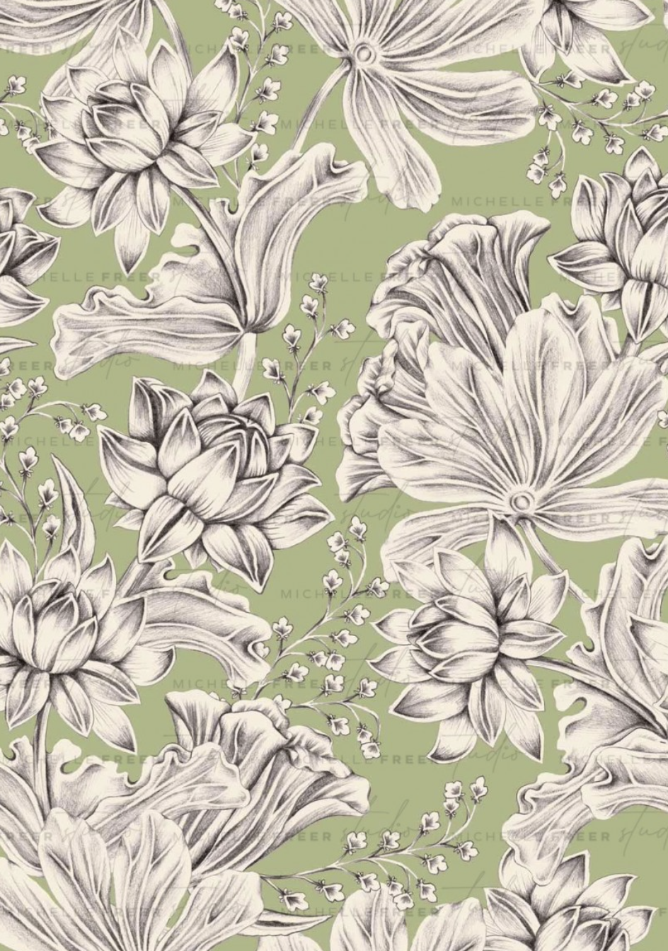 exclusive botanical textile design